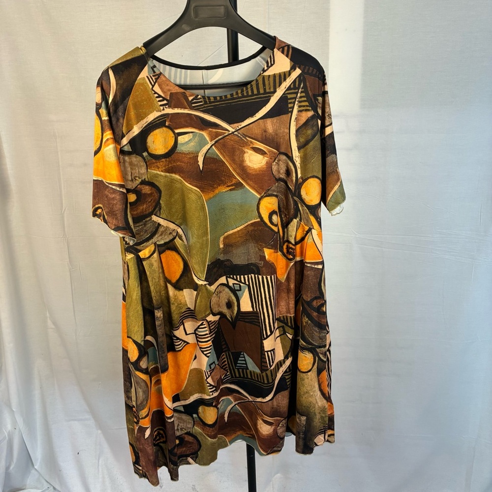 3 Potato Art To Wear Pleated Dress Pockets XS S
